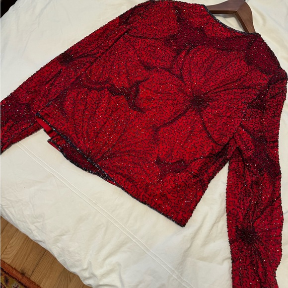 Sean Collection Vintage Red Beaded Jacket - Tank set - Picture 16 of 16